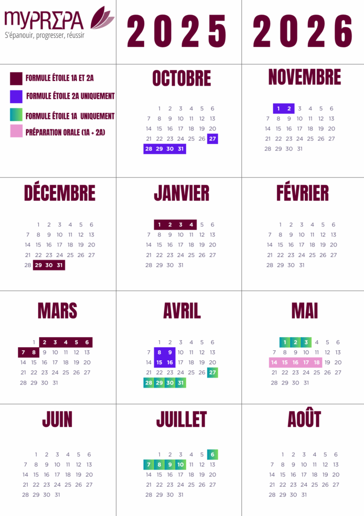 Calendrier indicatif